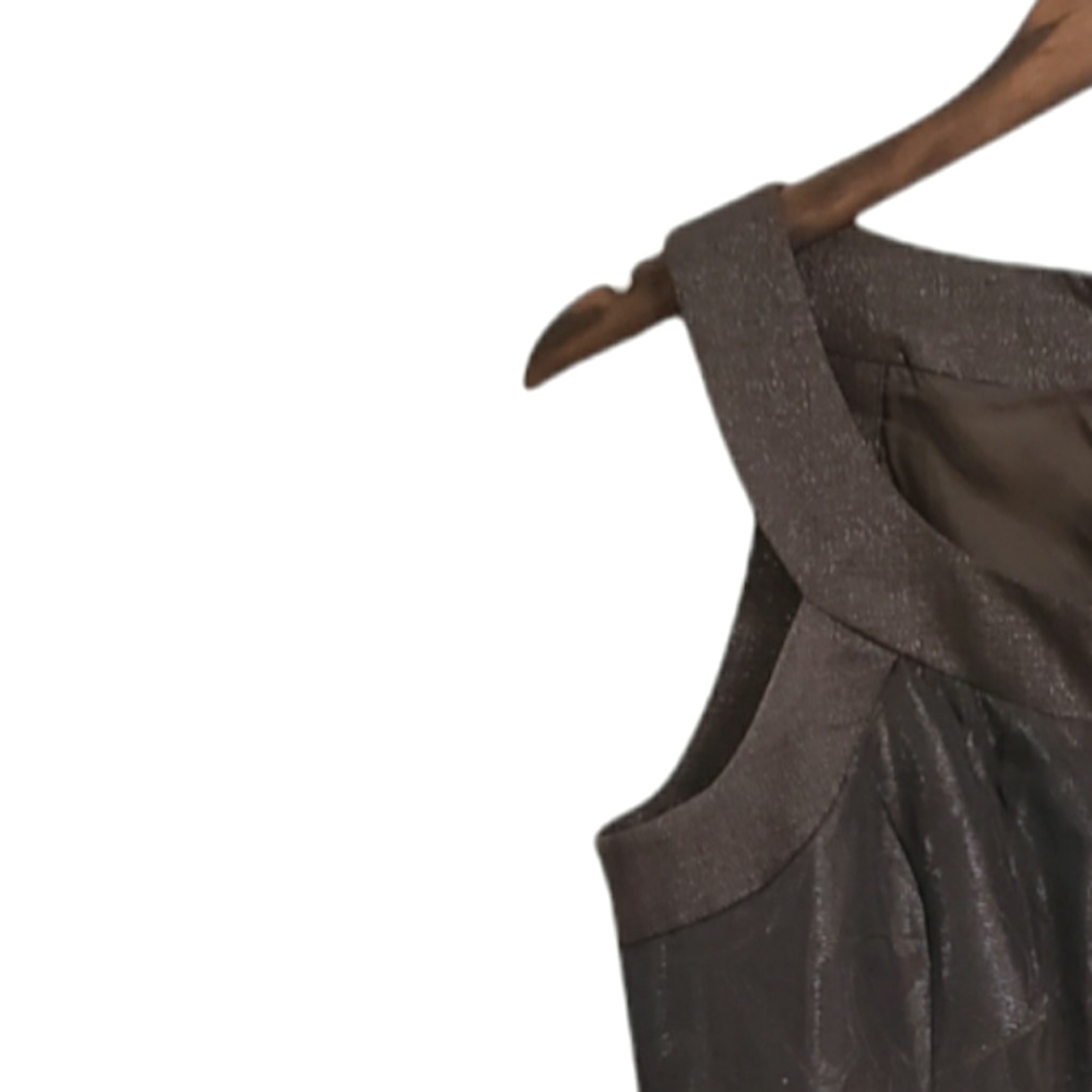 Bcbgeneration Silver Brown Brocade Sleeveless Dre… - image 2